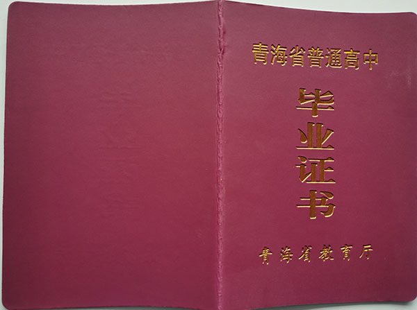 青海省2003年高中畢業(yè)證封皮