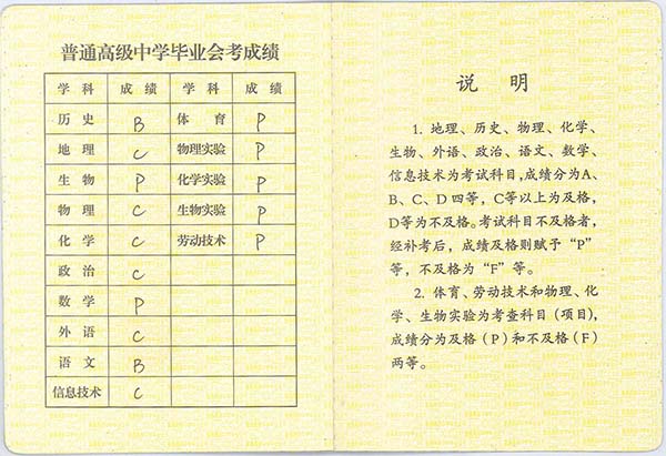 2000年廣西高中畢業(yè)證內(nèi)頁(yè)成績(jī)?nèi)绾卧u(píng)定？