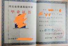 2019年河北省高中畢業(yè)證樣本及圖片參數(shù)