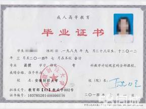 安徽財(cái)經(jīng)大學(xué)畢業(yè)證和學(xué)位證翻譯模板（參考）