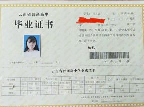 云南省高中畢業(yè)證上的成績是什么